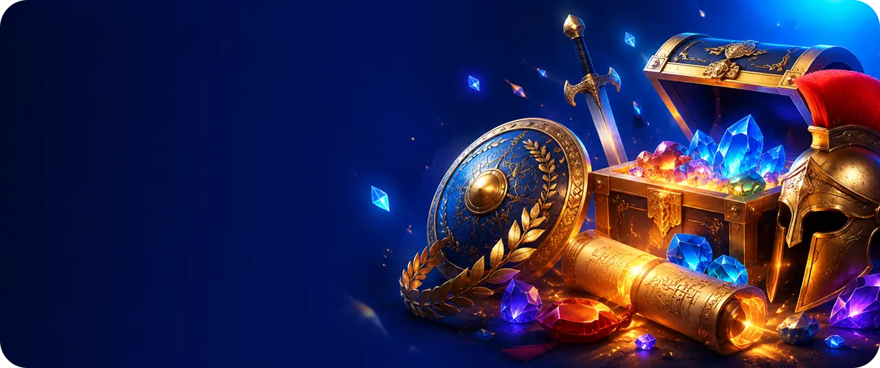 Arena treasure, sword and shield